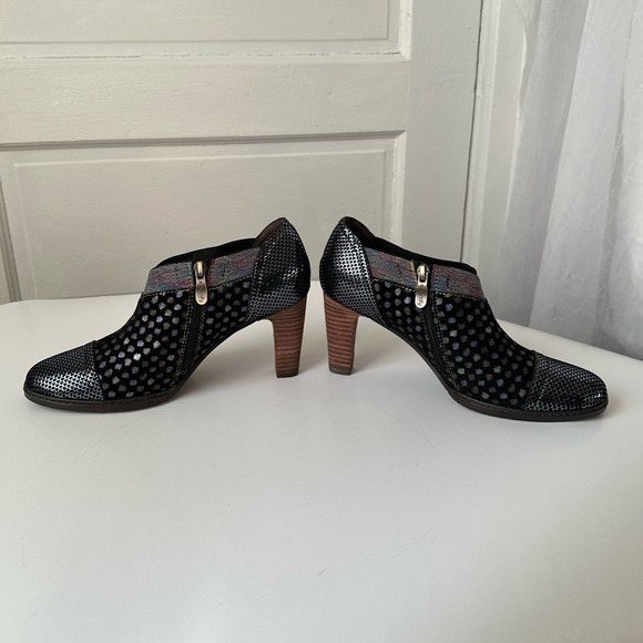 Socofy Laura Vita Elodie heeled ankle boots iridescent artsy fairy whimsy 8.5 - Picture 5 of 17